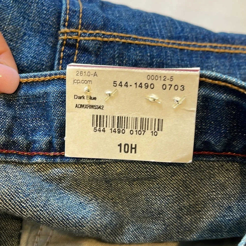 Arizona relaxed for straight leg husky size 10 dark wash denim jeans NWT